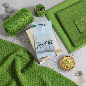 Natural Fabric Dye Kit, Kelly Green (Sophora & Logwood), DIY Plant Dyeing for 0.45lb(200g) Fabric, Includes Mordant, Tie-Dye, Batik, #20 image 1