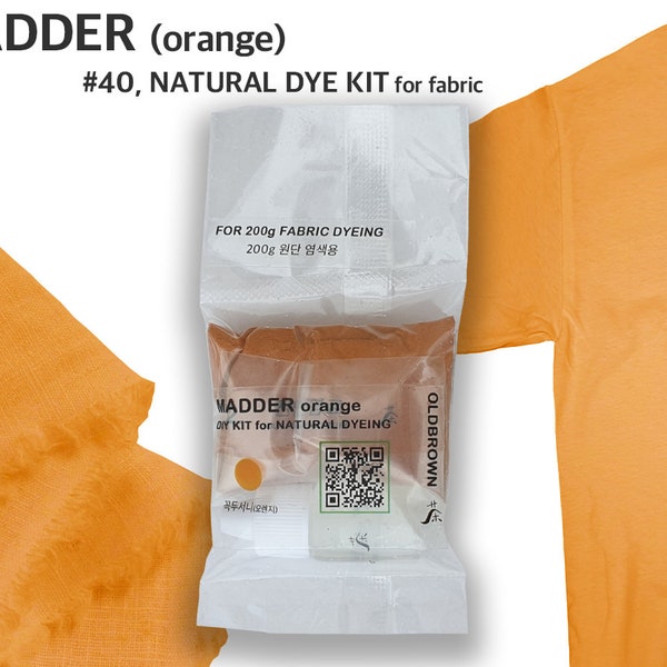 Madder + turmeric dye kit for 0.45lb fabric, orange yellow color, natural dye, fabric dye, tie, mordant, diy, plant, batic, botanical, #40