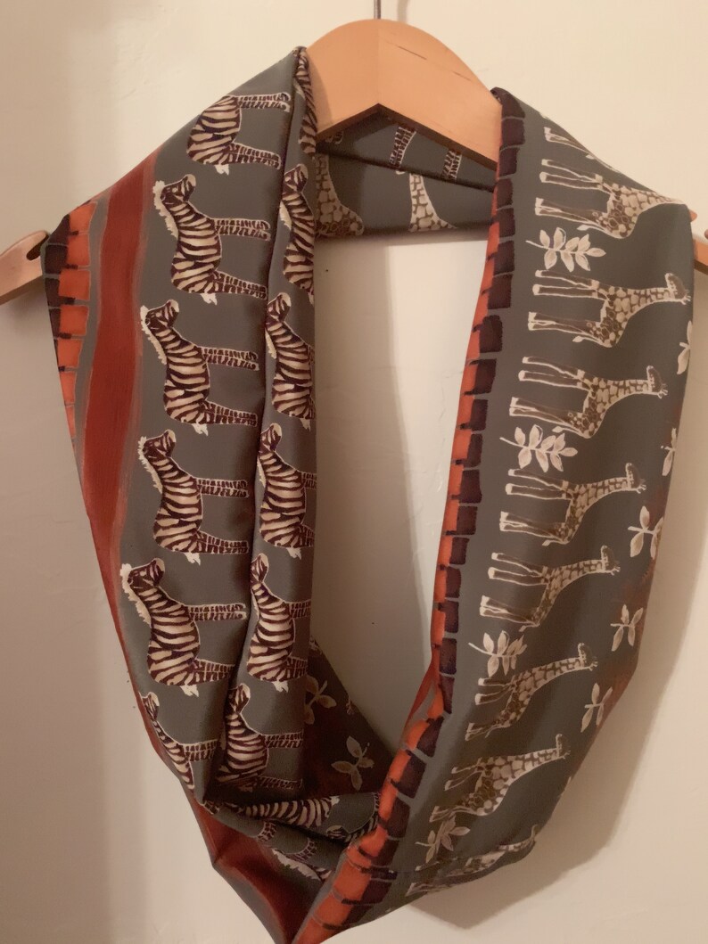 Safari theme spring scarf infinity scarf skinny scarf Etsy