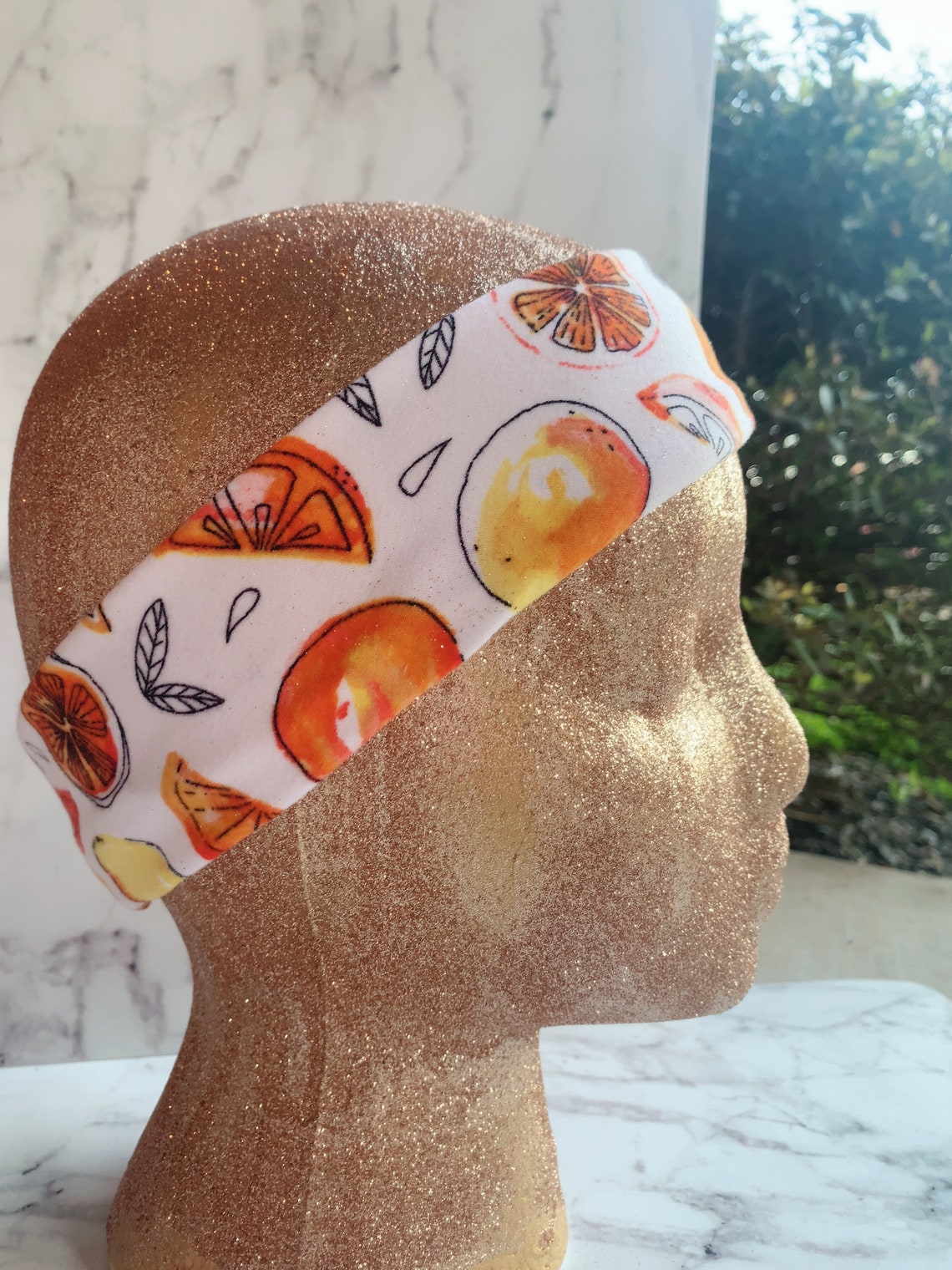 Orange slices print headband orange fruit and white headband Etsy