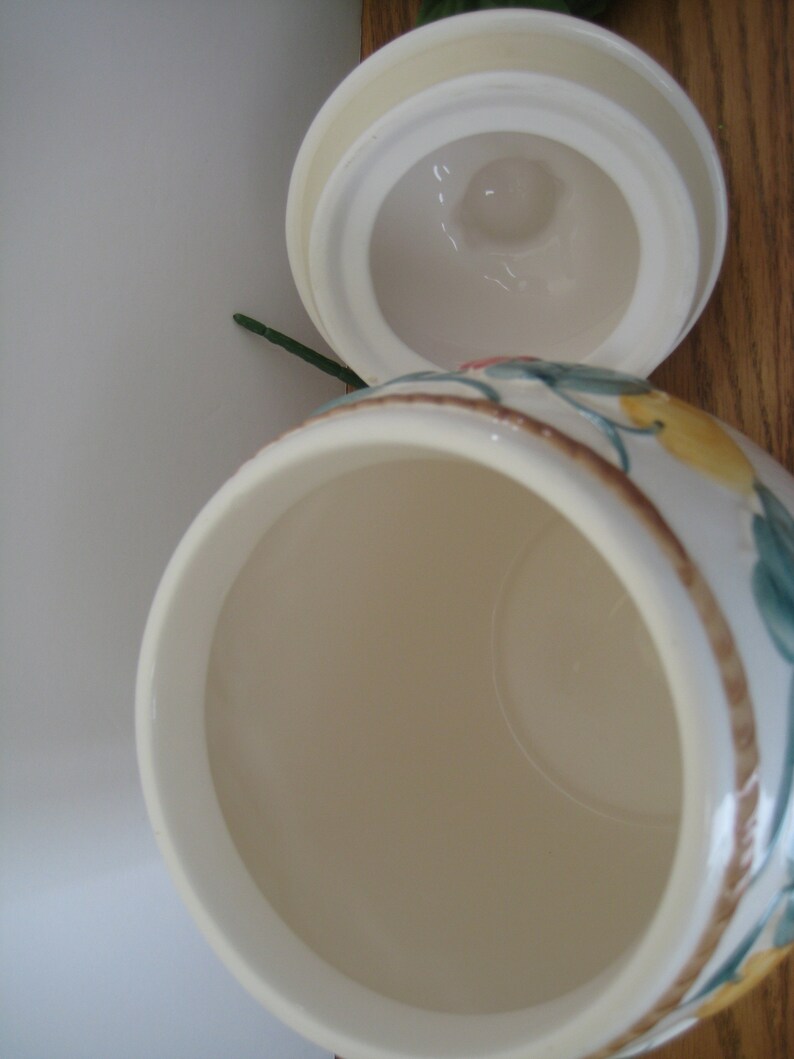 Vintage Large Ceramic Canister Cookie Jar Rubber Seal Lid Etsy