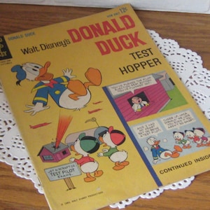 Vintage 1963 Donald Duck Comic Book, Test Hopper, Gold Key, Walt Disney Productions