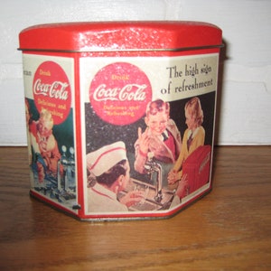 1993 Coca Cola Tin Can Collectible, 4 Inches Tall, Vintage Advertising Memorabilia