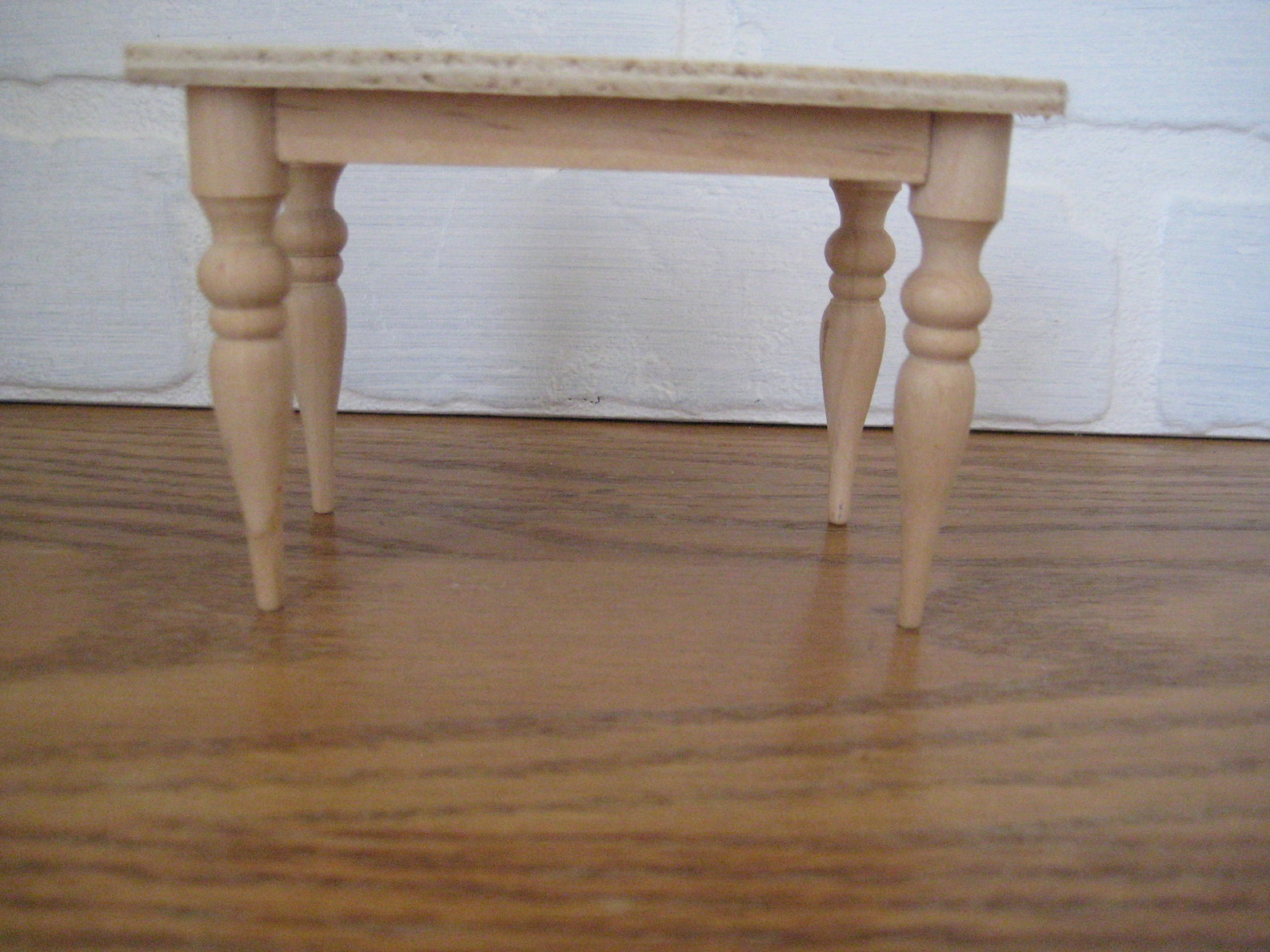 Dollhouse Table Natural Wood Farmhouse Table Spindle Legs Etsy
