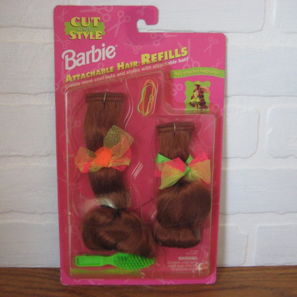 Barbie 1994 MIB Attachable Hair Refills, Red Hair Cut and Style Barbies