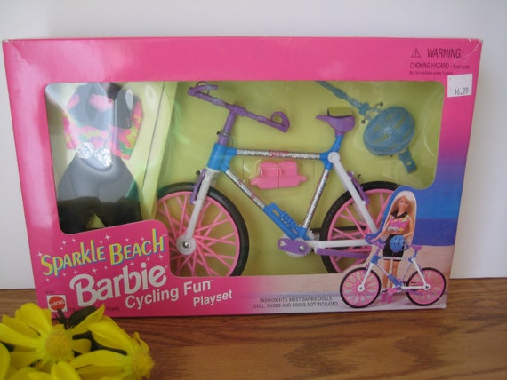barbie sister cycling fun playset