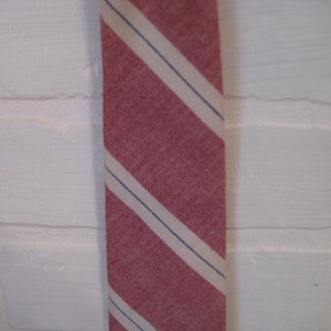 Vintage John Henry Striped Necktie, Red, White and Navy Blue, Suit Accessory