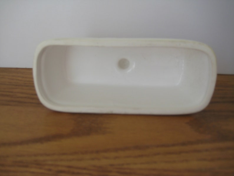 White With Blue /& Pink Floral Pattern Replacement Butter Dish Cover With Knob Vintage