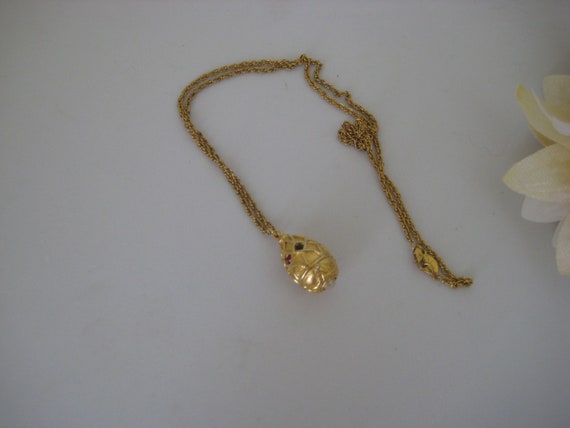 Joan Rivers Faberge Egg Pendant Necklace, Gold Ove