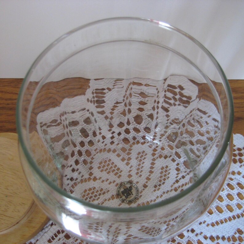 Vintage Pier One Faceted Glass Jar with Wood Lid - Thumbnail 2