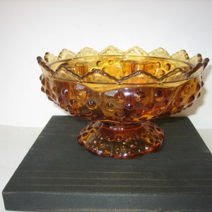Vintage Fenton Honey Gold Glass Hobnail Candle Holder, 6 1/2 x 3 1/2 Inches, Holds 6 Candles, No Wear Or Damage, CLEAN
