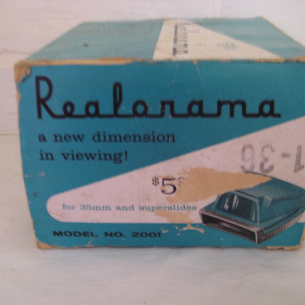 Vintage 1960s Realorama 35mm & Superslides, Slide Photos Viewer With Original Box