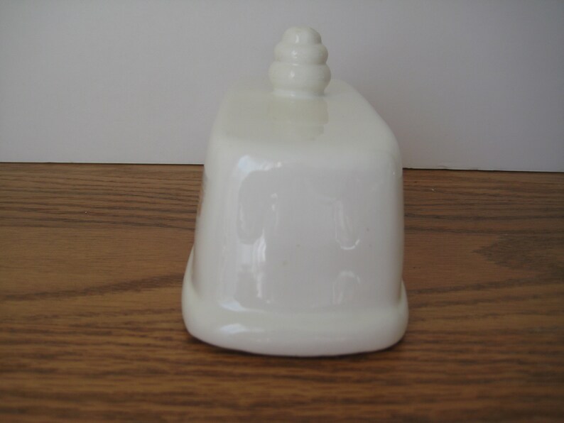 White With Blue /& Pink Floral Pattern Replacement Butter Dish Cover With Knob Vintage
