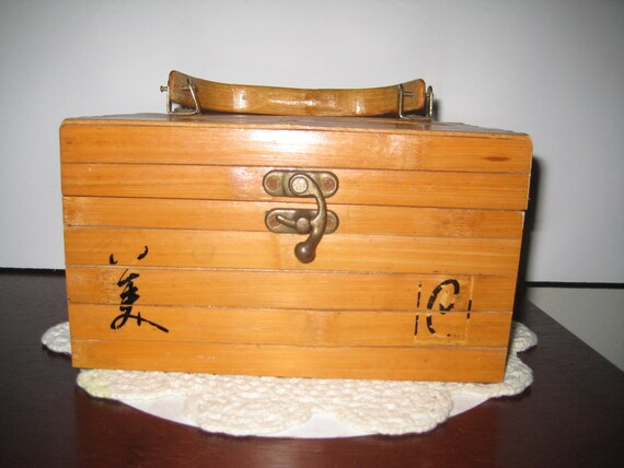 Vintage Asian Box Purse, 7 1/4 x 4 1/4 Inches, La… - image 5