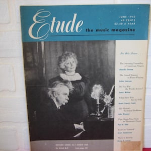 Revista musical Etude vintage de 1953, edición de junio, un regalo para los amantes de la música.