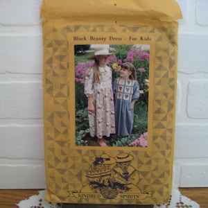 Kindred Spirits Girls Modest Dress Pattern, Heart Applique, Size 7, 10, 14, S-M-L, Block Beauty