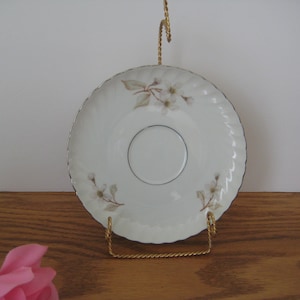 Vintage Konigl pr Tettau Dogwood Saucer, Bavaria China, 6 1/4 Inches