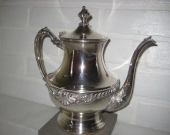 Vintage Sheridan Silverplate Teapot or Coffee Server, 10 Inches Tall, Elaborate Design