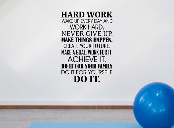 Hard Work Wake Up Every Day Work Hard Never Give Up 23 X 32 Etsy