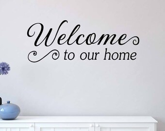 2 # Bienvenue dans notre maison 22 x 8 calligraphie sticker mural vinyle art déco coeur mignon pépinière cuisinier Hepburn Monroe