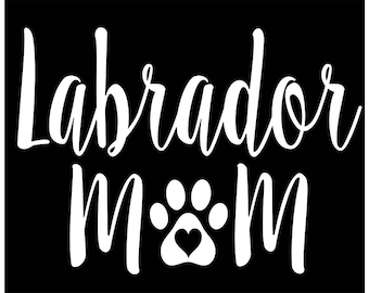 Car Decal Labrador Mom 6 x 4 (2 WHITE decals per order) Vinyl laptop quote sticker family mama papa Decor Inspirational Decorative lettering