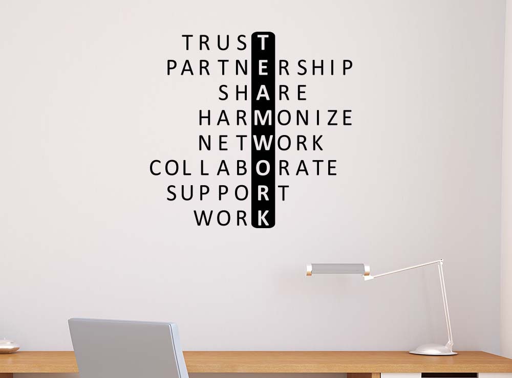 TEAMWORK Trust Partnership Share 23 X 22 Wall Sticker Vinyl Decor Art ...