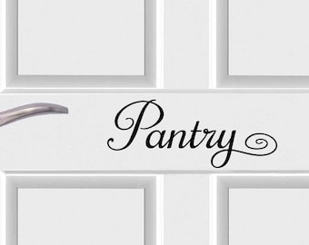 2# Pantry 13 x 5 Vinyl Wall Decal Kitchen Calligraphy entrance door decorative sticker decor art cute heart
