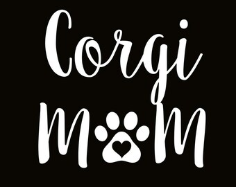Sticker voiture Corgi Mom 4 x 4 (2 stickers blancs par commande) Sticker citation pour ordinateur portable en vinyle famille maman papa déco inspiration lettrage décoratif
