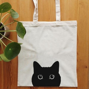 Jutebeutel, Jutebag, Tote Bag, Schwarz Kitty,  Katze, Cat, Beutel