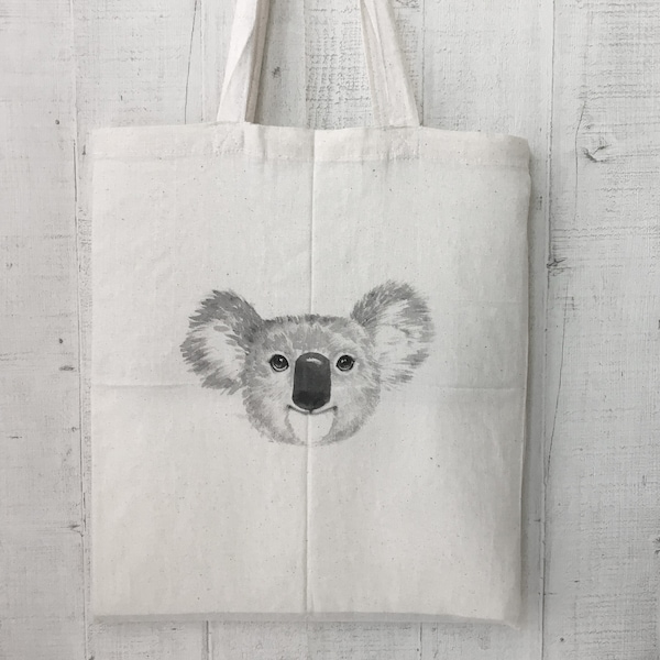 Einkaufstasche, Stofftasche Baumwolle, Jutebeutel, bemalte Koala , Koala Bear