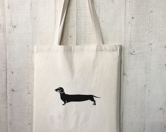 Bolsa de yute para perro salchicha, bolsa de yute para perro, bolsa de mano para perro salchicha, idea de regalo para mascota.