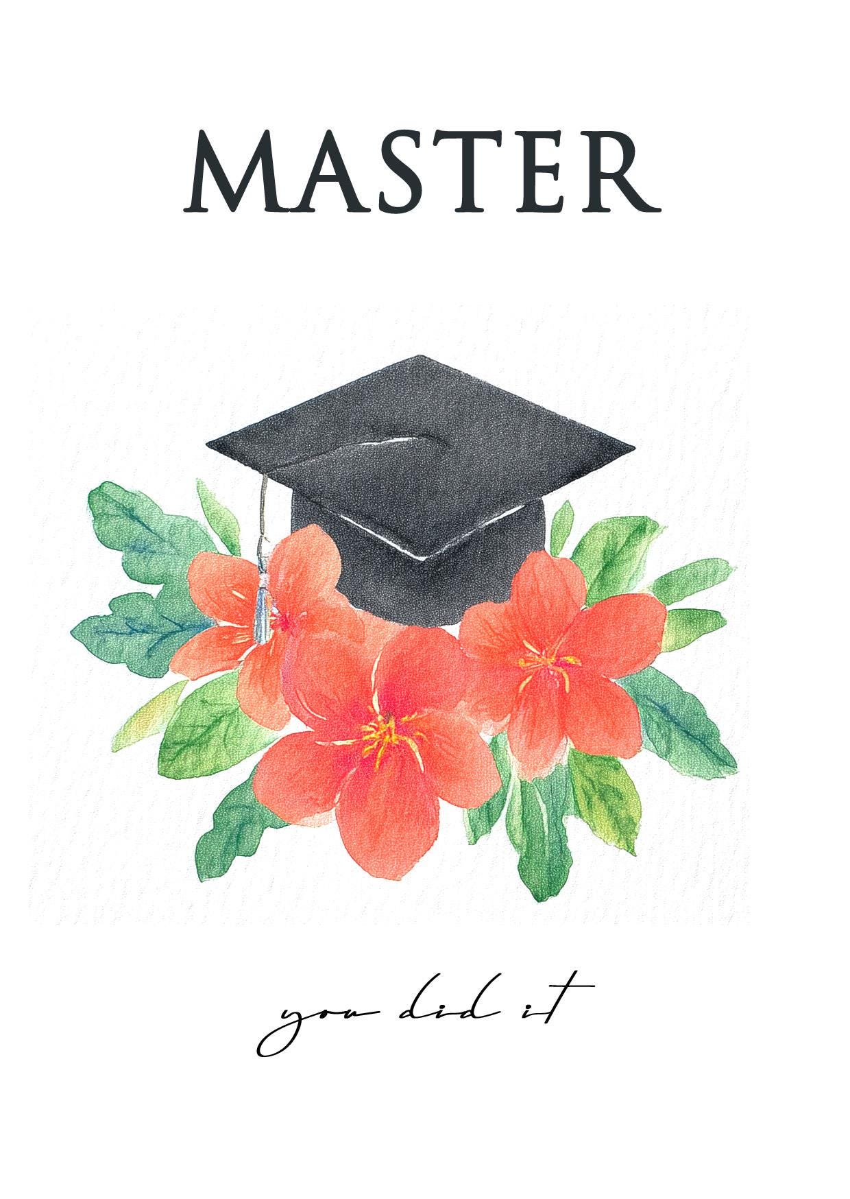 Personalized Master's Degree Card | Congratulations Graduation Gift ...