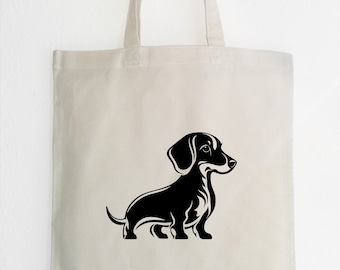 Bolsa de yute Dachshund, Bolsa de yute para perros Dachshund, Bolsa de mano Dachshund, Idea de regalo para mascotas de perros Dachshund