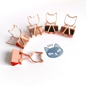 Katze Klammer Set ( 5 Stk), Katzenliebe, Planer Lesezeichen, Büroklammern, Rose Gold