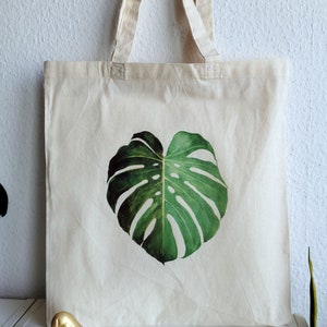 Monstera, Stofftasche Baumwolle, Jutebeutel, Pflanzen, Blätter
