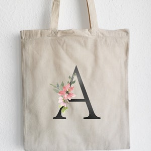 Florale Buchstaben, Jutebeutel Jutetasche, Buchstaben Blumen, Alphabet Monogramm Floral