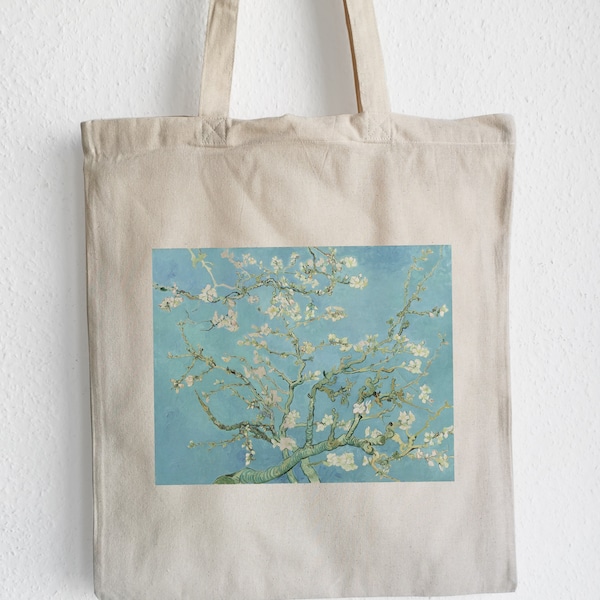 Van Gogh Tasche, Mandelblüten Jutebeutel, Jutebeutel, Jutebag, Totebag,  Kunst Tasche, Van Gogh Tasche