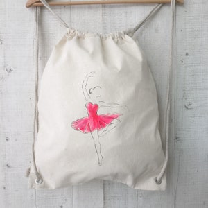 Stoffbeutel, Rucksäcke, Turnbeutel, Ballerina, Ballet, Tanz, handgemalt