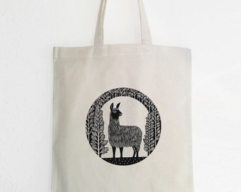 Sac en jute lama, sac en jute alpagas, alpaga, lama, chameau, tote bag, sac en jute