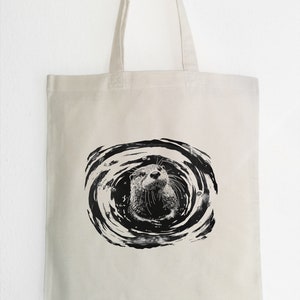 Jutebeutel, Jutebag, Tote Bag, Otter Mama, Otter Geschenk, Otter im Wasser, Otter kawaii
