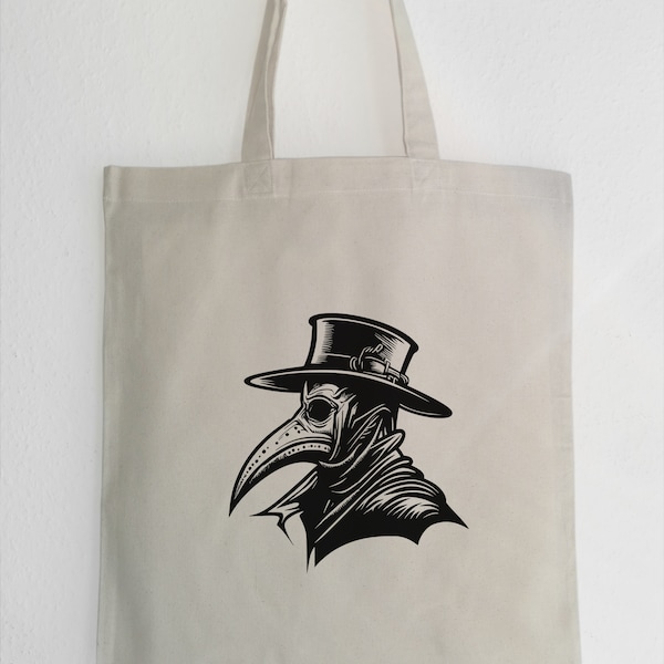 Pest Arzt  Stofftasche, Pestdoktor Tote Bag, Pestdoktor Masken Jutebeutel, Jutebag, bedruckte Plague Doctor Illustration, Baumwolle