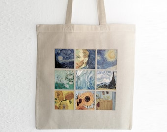 Van Gogh jute bag, jute bag, jute bag, tote bag, art bag, Van Gogh tote bag