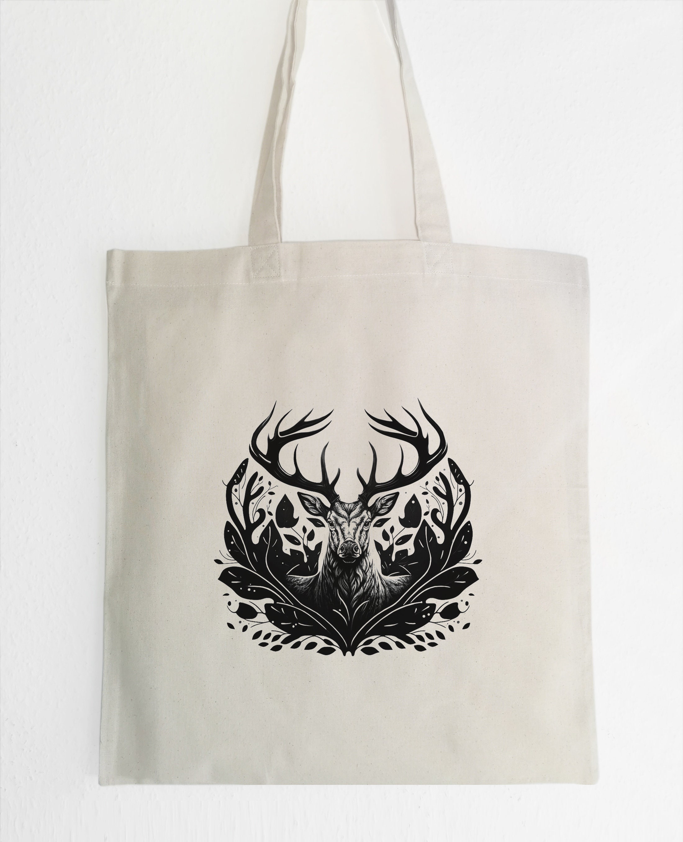 Sac Fourre-Tout En Toile Afrian Wildlife Motif Floral Cerf Grand Sac À Sac Fourre-Tout En Toile Afrian Wildlife Motif Floral Cerf Grand Sac À