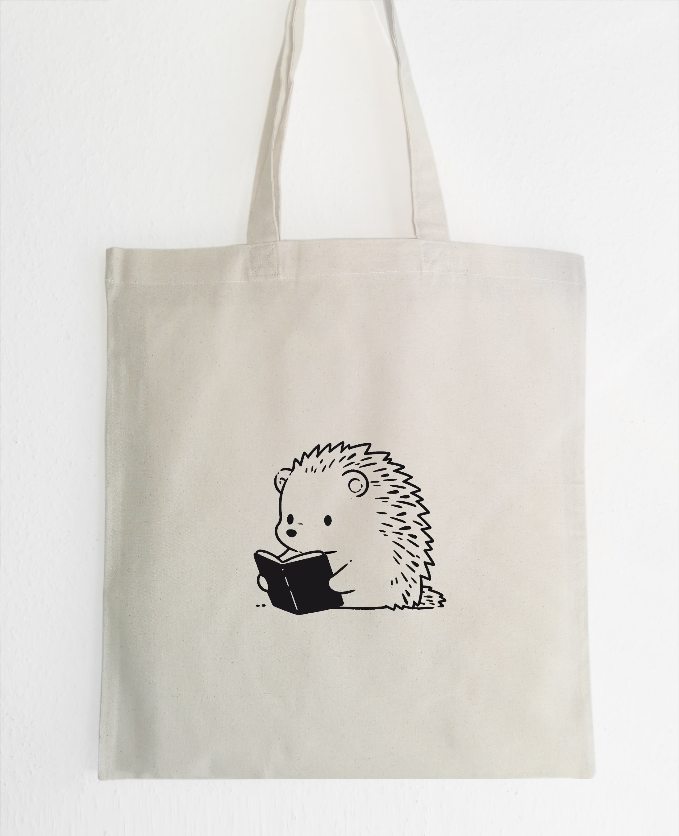 Jute Bag Hedgehog Book, Jute Bag Hedgehog Book Love, Hedgehog Book