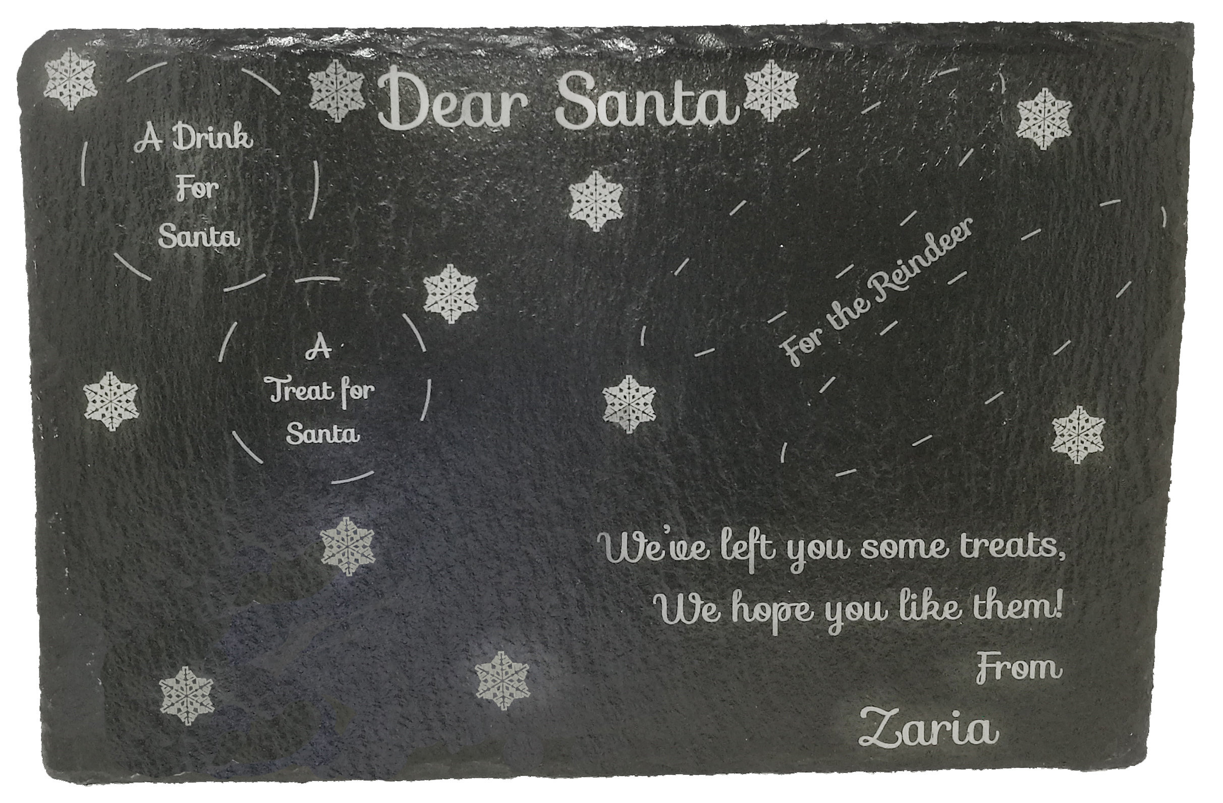 Santa Treat Plate Board Christmas Eve Personalised Father Christmas Tray