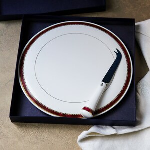 Piatto servi formaggio royal worcester con scatola e coltello