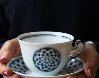 Servizio da sei tazze da tè Richard Ginori museo rete blu