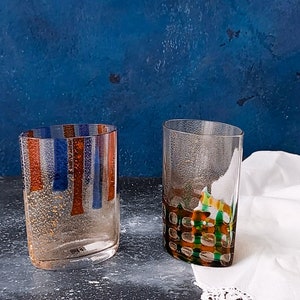 Coppia bicchieri murano acqua Carlo Moretti