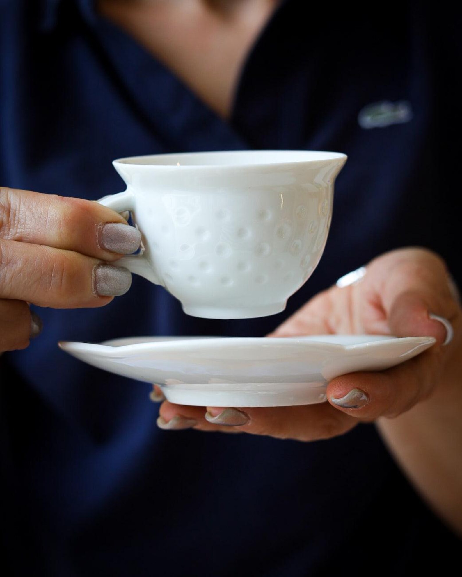 Set De 6 Tasses à Café Richard Ginori Granduca Coreana – Porcelaine, Avec Soucoupes