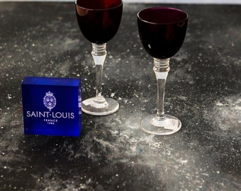 Coppia bicchierini da liquore colorati saint louis